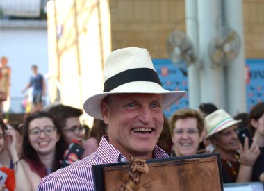 Giffoni Valle Piana, Sa, İtalya - 20 Temmuz 2019 : Woody Harrelson Giffoni Film Festivali'nde 2019 - 20 Temmuz 2019'da Giffoni Valle Piana, İtalya.