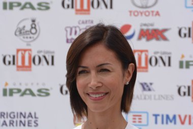 Giffoni Valle Piana, Sa, İtalya - 26 Temmuz 2019 : Mara Carfagna Giffoni Film Festivali'nde 2019 - 26 Temmuz 2019'da Giffoni Valle Piana, İtalya.
