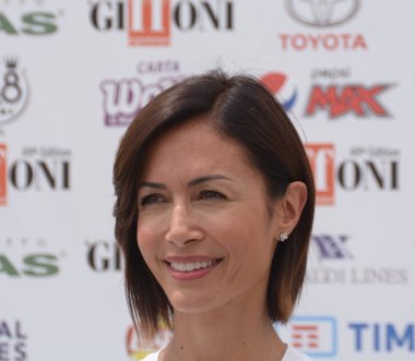 Giffoni Valle Piana, Sa, İtalya - 26 Temmuz 2019 : Mara Carfagna Giffoni Film Festivali'nde 2019 - 26 Temmuz 2019'da Giffoni Valle Piana, İtalya.