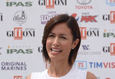 Giffoni Valle Piana, Sa, İtalya - 26 Temmuz 2019 : Mara Carfagna Giffoni Film Festivali'nde 2019 - 26 Temmuz 2019'da Giffoni Valle Piana, İtalya.