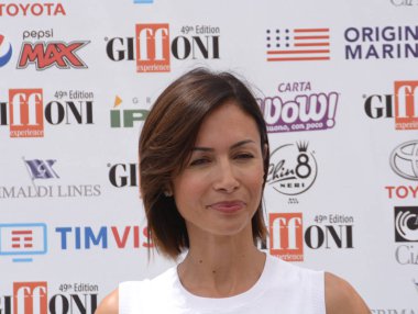 Giffoni Valle Piana, Sa, İtalya - 26 Temmuz 2019 : Mara Carfagna Giffoni Film Festivali'nde 2019 - 26 Temmuz 2019'da Giffoni Valle Piana, İtalya.