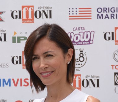 Giffoni Valle Piana, Sa, İtalya - 26 Temmuz 2019 : Mara Carfagna Giffoni Film Festivali'nde 2019 - 26 Temmuz 2019'da Giffoni Valle Piana, İtalya.