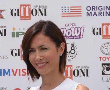 Giffoni Valle Piana, Sa, İtalya - 26 Temmuz 2019 : Mara Carfagna Giffoni Film Festivali'nde 2019 - 26 Temmuz 2019'da Giffoni Valle Piana, İtalya.