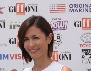 Giffoni Valle Piana, Sa, İtalya - 26 Temmuz 2019 : Mara Carfagna Giffoni Film Festivali'nde 2019 - 26 Temmuz 2019'da Giffoni Valle Piana, İtalya.