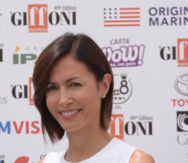 Giffoni Valle Piana, Sa, İtalya - 26 Temmuz 2019 : Mara Carfagna Giffoni Film Festivali'nde 2019 - 26 Temmuz 2019'da Giffoni Valle Piana, İtalya.