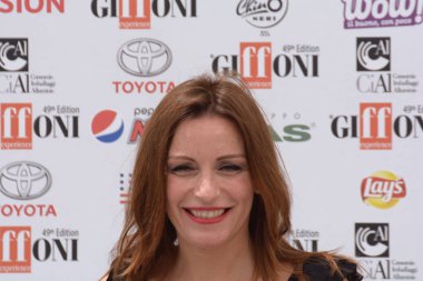 Giffoni Valle Piana, Sa, İtalya - 27 Temmuz 2019 : Lucia Borgonzoni Giffoni Film Festivali'nde 2019 - 27 Temmuz 2019'da Giffoni Valle Piana, İtalya.