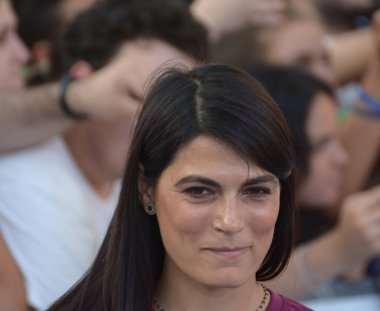 Giffoni Valle Piana, Sa, İtalya - 23 Temmuz 2019 : Valeria Solarino Giffoni Film Festivali'nde 2019 - 23 Temmuz 2019'da Giffoni Valle Piana, İtalya.