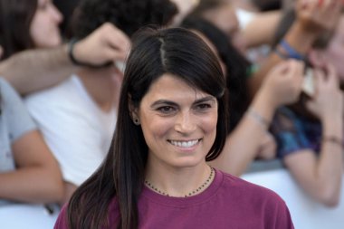 Giffoni Valle Piana, Sa, İtalya - 23 Temmuz 2019 : Valeria Solarino Giffoni Film Festivali'nde 2019 - 23 Temmuz 2019'da Giffoni Valle Piana, İtalya.