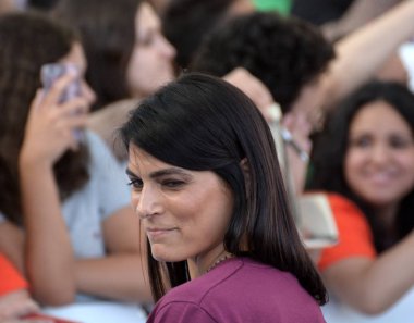 Giffoni Valle Piana, Sa, İtalya - 23 Temmuz 2019 : Valeria Solarino Giffoni Film Festivali'nde 2019 - 23 Temmuz 2019'da Giffoni Valle Piana, İtalya.