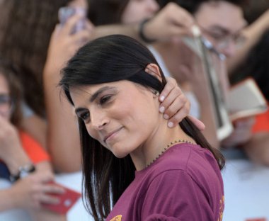 Giffoni Valle Piana, Sa, İtalya - 23 Temmuz 2019 : Valeria Solarino Giffoni Film Festivali'nde 2019 - 23 Temmuz 2019'da Giffoni Valle Piana, İtalya.