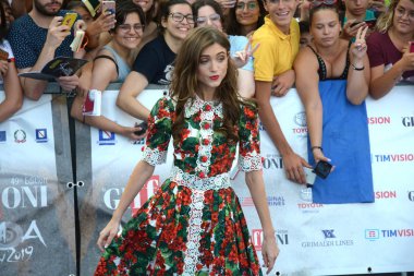 Giffoni Valle Piana, Sa, İtalya - 21 Temmuz 2019 : Natalia Dyer Giffoni Film Festivali'nde 2019 - 21 Temmuz 2019'da Giffoni Valle Piana, İtalya.
