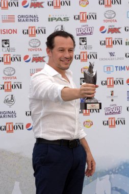 Giffoni Valle Piana, Sa, İtalya - 24 Temmuz 2019 : Stefano Accorsi Giffoni Film Festivali'nde 2019 - 24 Temmuz 2019'da Giffoni Valle Piana, İtalya.