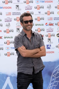 Giffoni Valle Piana, Sa, İtalya - 24 Temmuz 2019 : Daniele Silvestri Giffoni Film Festivali'nde 2019 - 24 Temmuz 2019'da Giffoni Valle Piana, İtalya.