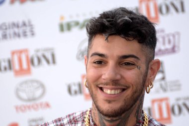 Giffoni Valle Piana, Sa, İtalya - 26 Temmuz 2019 : Emis Killa Giffoni Film Festivali'nde 2019 - 26 Temmuz 2019'da Giffoni Valle Piana, İtalya.