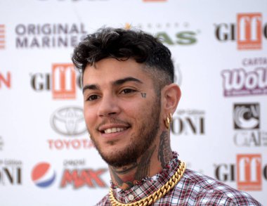 Giffoni Valle Piana, Sa, İtalya - 26 Temmuz 2019 : Emis Killa Giffoni Film Festivali'nde 2019 - 26 Temmuz 2019'da Giffoni Valle Piana, İtalya.