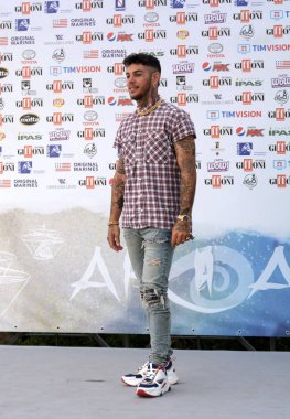 Giffoni Valle Piana, Sa, İtalya - 26 Temmuz 2019 : Emis Killa Giffoni Film Festivali'nde 2019 - 26 Temmuz 2019'da Giffoni Valle Piana, İtalya.