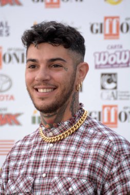 Giffoni Valle Piana, Sa, İtalya - 26 Temmuz 2019 : Emis Killa Giffoni Film Festivali'nde 2019 - 26 Temmuz 2019'da Giffoni Valle Piana, İtalya.