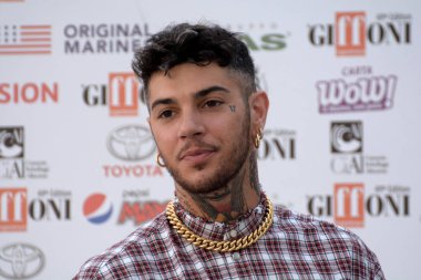 Giffoni Valle Piana, Sa, İtalya - 26 Temmuz 2019 : Emis Killa Giffoni Film Festivali'nde 2019 - 26 Temmuz 2019'da Giffoni Valle Piana, İtalya.