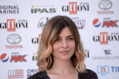 Giffoni Valle Piana, Sa, İtalya - 23 Temmuz 2019 : Vittoria Puccini Giffoni Film Festivali'nde 2019 - 23 Temmuz 2019'da Giffoni Valle Piana, İtalya.