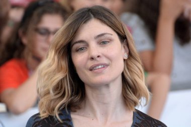 Giffoni Valle Piana, Sa, İtalya - 23 Temmuz 2019 : Vittoria Puccini Giffoni Film Festivali'nde 2019 - 23 Temmuz 2019'da Giffoni Valle Piana, İtalya.