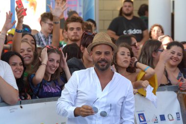 Giffoni Valle Piana, Sa, İtalya - 23 Temmuz 2019 : Marco D'Amore Giffoni Film Festivali'nde 2019 - 23 Temmuz 2019'da Giffoni Valle Piana, İtalya.