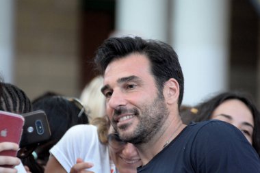 Giffoni Valle Piana, Sa, İtalya - 24 Temmuz 2019 : Edoardo Leo Giffoni Film Festivali'nde 2019 - 24 Temmuz 2019'da Giffoni Valle Piana, İtalya.