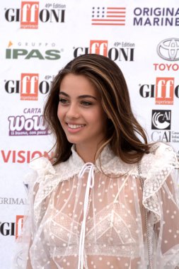 Giffoni Valle Piana, Sa, İtalya - 20 Temmuz 2019 : Elisa Visari Giffoni Film Festivali'nde 2019 - 20 Temmuz 2019'da Giffoni Valle Piana, İtalya.