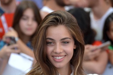 Giffoni Valle Piana, Sa, İtalya - 20 Temmuz 2019 : Elisa Visari Giffoni Film Festivali'nde 2019 - 20 Temmuz 2019'da Giffoni Valle Piana, İtalya.