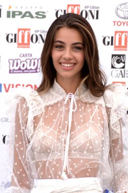 Giffoni Valle Piana, Sa, İtalya - 20 Temmuz 2019 : Elisa Visari Giffoni Film Festivali'nde 2019 - 20 Temmuz 2019'da Giffoni Valle Piana, İtalya.