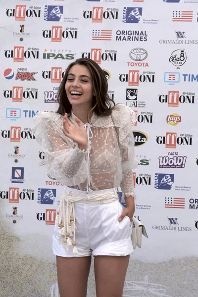 Giffoni Valle Piana, Sa, İtalya - 20 Temmuz 2019 : Elisa Visari Giffoni Film Festivali'nde 2019 - 20 Temmuz 2019'da Giffoni Valle Piana, İtalya.