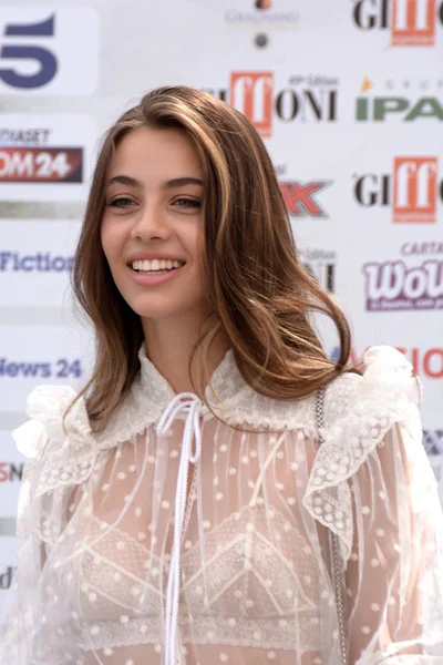 Giffoni Valle Piana, Sa, İtalya - 20 Temmuz 2019 : Elisa Visari Giffoni Film Festivali'nde 2019 - 20 Temmuz 2019'da Giffoni Valle Piana, İtalya.