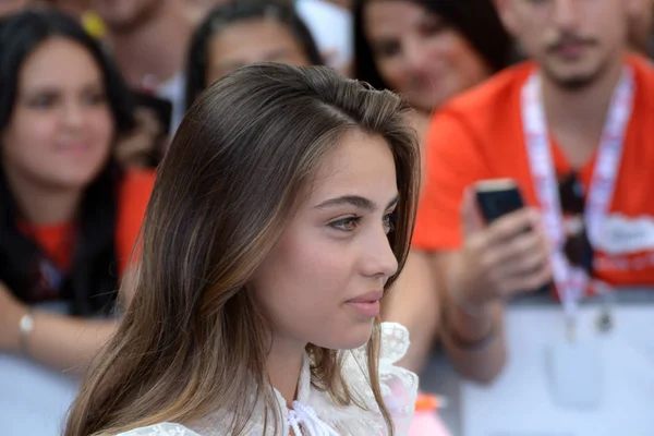 Giffoni Valle Piana, Sa, İtalya - 20 Temmuz 2019 : Elisa Visari Giffoni Film Festivali'nde 2019 - 20 Temmuz 2019'da Giffoni Valle Piana, İtalya.