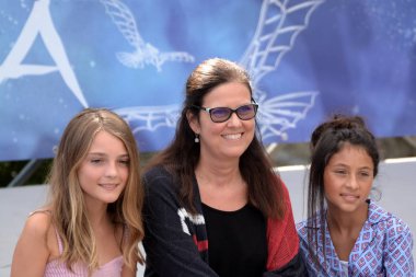 Giffoni Valle Piana, Sa, İtalya - 24 Temmuz 2019 : Elisa Del Genio, Eleonora Andreatta ve Ludovica Nasti Giffoni Film Festivali 2019'da - 24 Temmuz 2019'da Giffoni Valle Piana, İtalya.