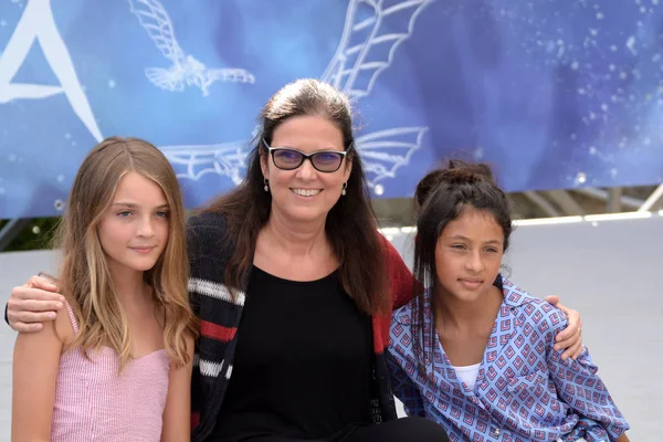 Giffoni Valle Piana, Sa, İtalya - 24 Temmuz 2019 : Elisa Del Genio, Eleonora Andreatta ve Ludovica Nasti Giffoni Film Festivali 2019'da - 24 Temmuz 2019'da Giffoni Valle Piana, İtalya.