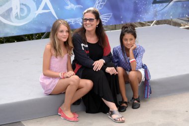 Giffoni Valle Piana, Sa, İtalya - 24 Temmuz 2019 : Elisa Del Genio, Eleonora Andreatta ve Ludovica Nasti Giffoni Film Festivali 2019'da - 24 Temmuz 2019'da Giffoni Valle Piana, İtalya.