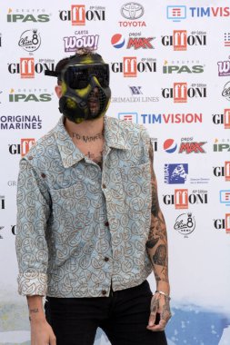 Giffoni Valle Piana, Sa, İtalya - 25 Temmuz 2019 : Junior Cally Giffoni Film Festivali'nde 2019 - 25 Temmuz 2019'da Giffoni Valle Piana, İtalya.