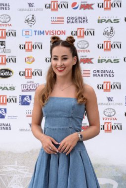 Giffoni Valle Piana, Sa, İtalya - 20 Temmuz 2019 : Carlotta Ferlito Giffoni Film Festivali'nde 2019 - 20 Temmuz 2019'da Giffoni Valle Piana, İtalya.