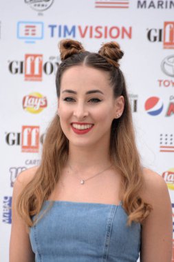 Giffoni Valle Piana, Sa, İtalya - 20 Temmuz 2019 : Carlotta Ferlito Giffoni Film Festivali'nde 2019 - 20 Temmuz 2019'da Giffoni Valle Piana, İtalya.