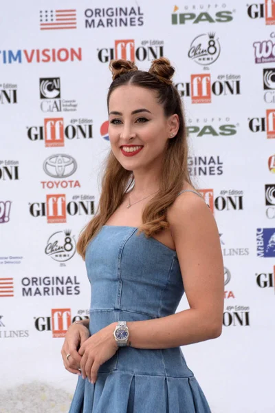 Giffoni Valle Piana, Sa, İtalya - 20 Temmuz 2019 : Carlotta Ferlito Giffoni Film Festivali'nde 2019 - 20 Temmuz 2019'da Giffoni Valle Piana, İtalya.