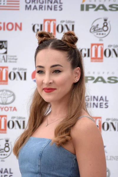 Giffoni Valle Piana, Sa, İtalya - 20 Temmuz 2019 : Carlotta Ferlito Giffoni Film Festivali'nde 2019 - 20 Temmuz 2019'da Giffoni Valle Piana, İtalya.