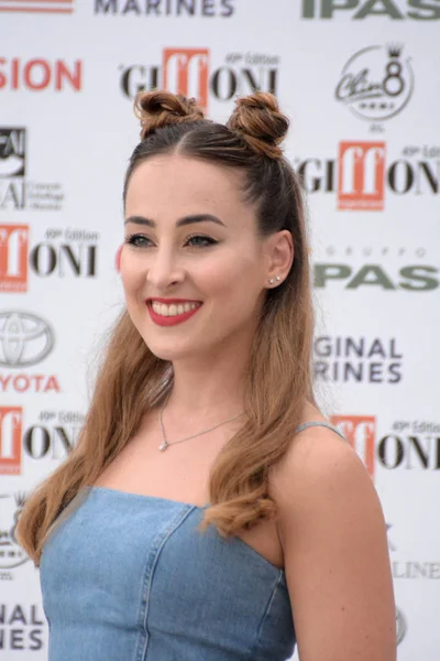 Giffoni Valle Piana, Sa, İtalya - 20 Temmuz 2019 : Carlotta Ferlito Giffoni Film Festivali'nde 2019 - 20 Temmuz 2019'da Giffoni Valle Piana, İtalya.