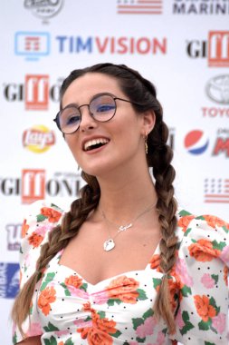 Giffoni Valle Piana, Sa, İtalya - 20 Temmuz 2019 : Sofia Dalle Rive Giffoni Film Festivali'nde 2019 - 20 Temmuz 2019'da Giffoni Valle Piana, İtalya.