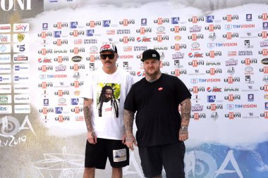 Giffoni Valle Piana, Sa, İtalya - 21 Temmuz 2019 : Don Joe ve Jake La Furia Giffoni Film Festivali'nde 2019 - 21 Temmuz 2019'da Giffoni Valle Piana, İtalya.