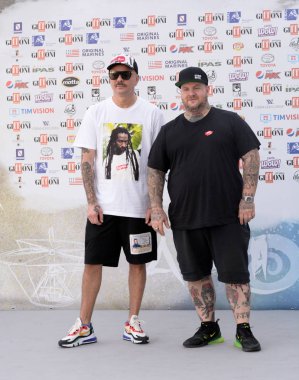 Giffoni Valle Piana, Sa, İtalya - 21 Temmuz 2019 : Don Joe ve Jake La Furia Giffoni Film Festivali'nde 2019 - 21 Temmuz 2019'da Giffoni Valle Piana, İtalya.