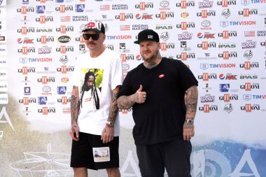 Giffoni Valle Piana, Sa, İtalya - 21 Temmuz 2019 : Don Joe ve Jake La Furia Giffoni Film Festivali'nde 2019 - 21 Temmuz 2019'da Giffoni Valle Piana, İtalya.