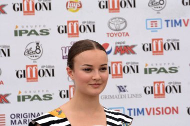 Giffoni Valle Piana, Sa, İtalya - 22 Temmuz 2019 : Hildegard De Stefano Giffoni Film Festivali'nde 2019 - 22 Temmuz 2019'da Giffoni Valle Piana, İtalya.