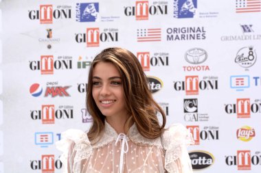 Giffoni Valle Piana, Sa, İtalya - 20 Temmuz 2019 : Elisa Visari Giffoni Film Festivali'nde 2019 - 20 Temmuz 2019'da Giffoni Valle Piana, İtalya.