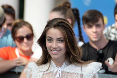 Giffoni Valle Piana, Sa, İtalya - 20 Temmuz 2019 : Elisa Visari Giffoni Film Festivali'nde 2019 - 20 Temmuz 2019'da Giffoni Valle Piana, İtalya.