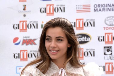 Giffoni Valle Piana, Sa, İtalya - 20 Temmuz 2019 : Elisa Visari Giffoni Film Festivali'nde 2019 - 20 Temmuz 2019'da Giffoni Valle Piana, İtalya.
