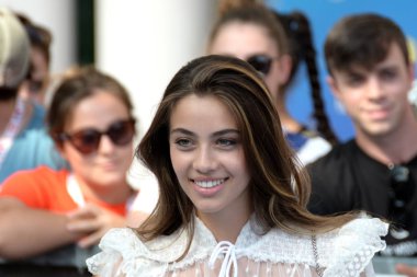 Giffoni Valle Piana, Sa, İtalya - 20 Temmuz 2019 : Elisa Visari Giffoni Film Festivali'nde 2019 - 20 Temmuz 2019'da Giffoni Valle Piana, İtalya.